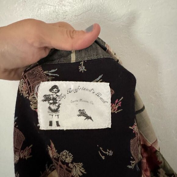 my boyfriend’s back Vintage Jacket 80’s Upcycled Unique Floral Boutique USA M - Picture 4 of 4